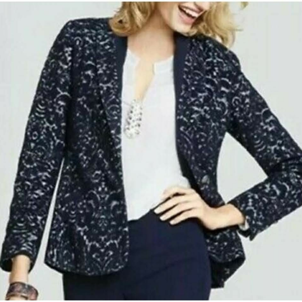CAbi Jacquard Tuxedo Jacket #109 Fall Textured - Picture 1 of 8